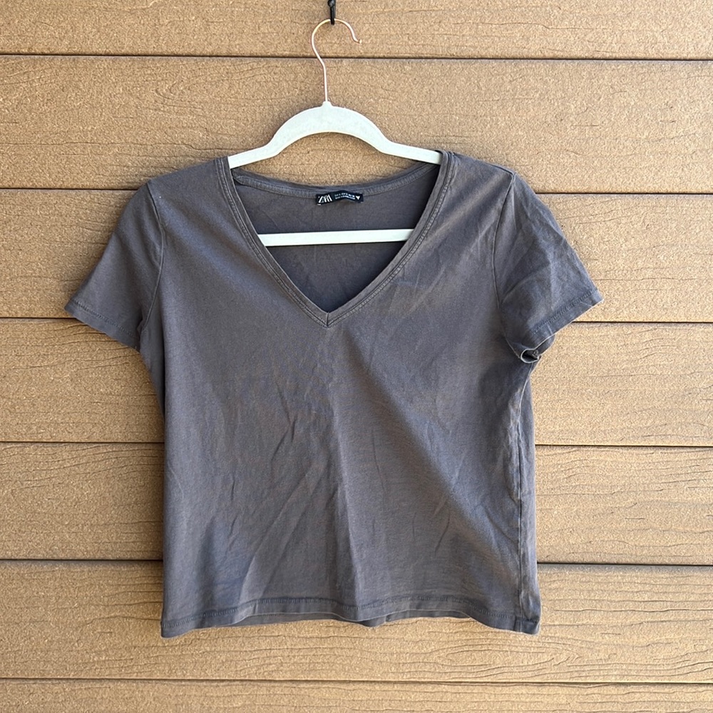 Zara Relaxed Fit V Neck | S